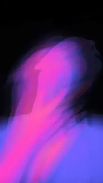Glitch study of a portrait in motion, from the house collection.