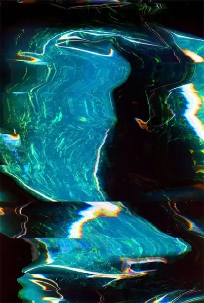 Glitch study of a portrait in motion, from the house collection.
