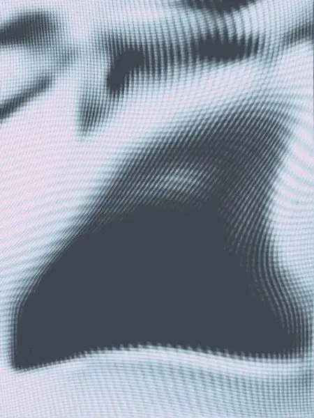 Glitch study of a portrait in motion, from the house collection.
