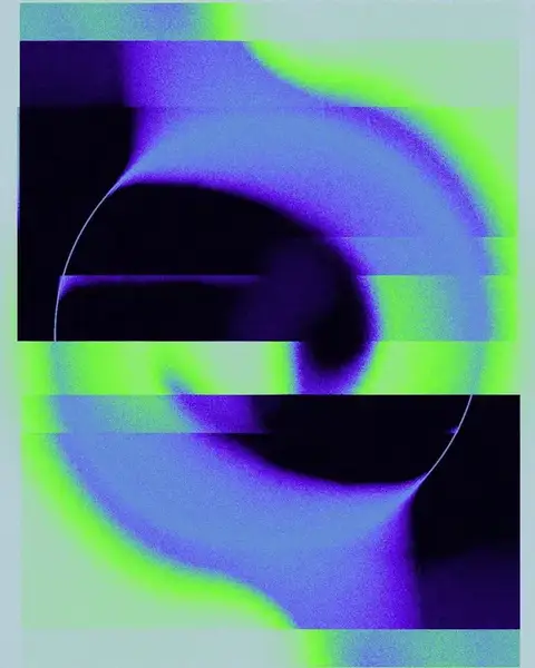 Glitch study of a portrait in motion, from the house collection.