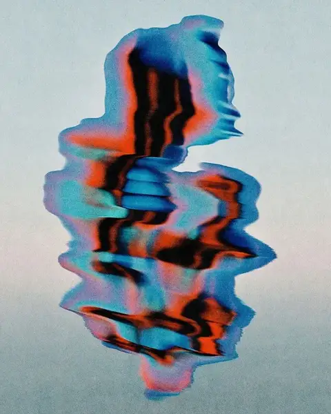 Glitch study of a portrait in motion, from the house collection.
