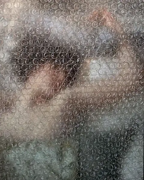 Glitch study of a portrait in motion, from the house collection.
